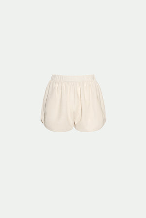 Short en piqué de laine vierge et soie