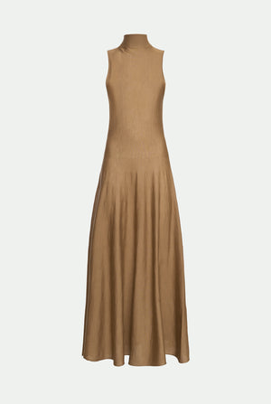 Kleid mit amerikanischem Ausschnitt aus Kaschmir und Seide