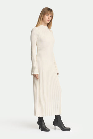 Kleid aus Viskose in Vanisé-Rippenstrick