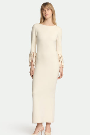 Dress in virgin wool and silk