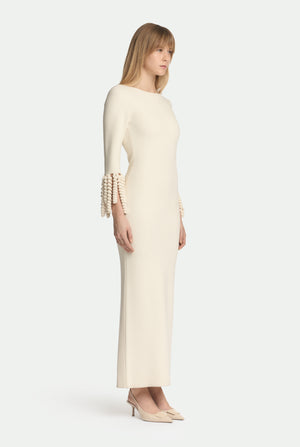 Kleid aus Schurwolle und Seide