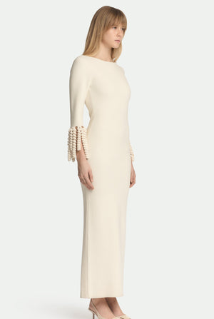 Dress in virgin wool and silk