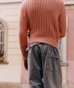 Belmondo Chain Stitch Half zip in cashmere