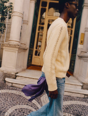 Grant Openwork Crewneck in cashmere