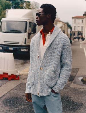 Cooper Shawl Cardigan in wool and Cashmere