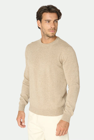Jersey de cuello redondo de cachemira de lujo