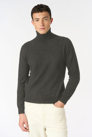 Maglia collo alto Alberto in Extrafine merino