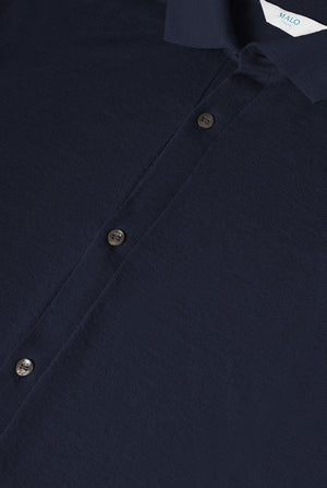 Super-fine merino wool polo shirt