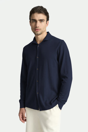 Super-fine merino wool polo shirt