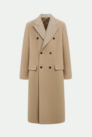 Zweireihiger Mantel aus Schurwolle und Kaschmir