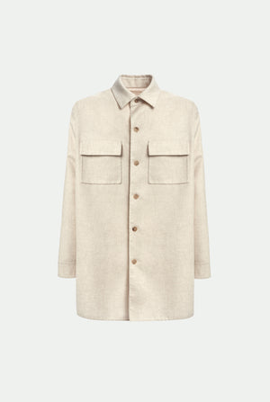 Shirt jacket in virgin wool and cashmere