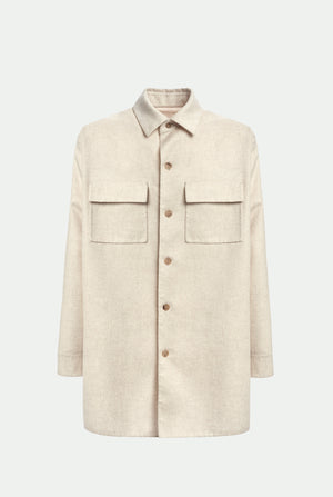 Hemdjacke aus Schurwolle und Kaschmir