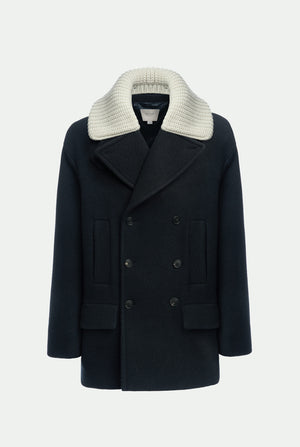 Peacoat in virgin wool and cashmere