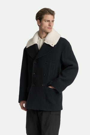 Peacoat in virgin wool and cashmere