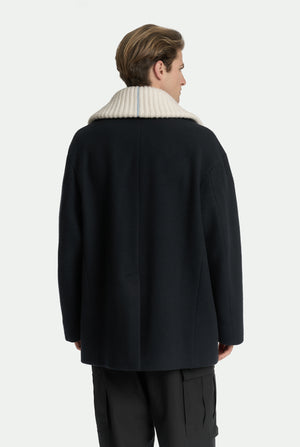 Peacoat in virgin wool and cashmere