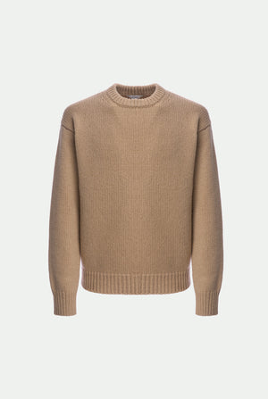 Maglia girocollo in cammello