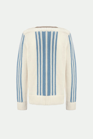 Girocollo con intarsio in luxury cashmere