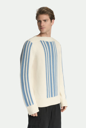 Rundhalspullover mit Intarsie aus Kaschmir