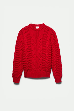 Hemingway Cable Crewneck in cashmere