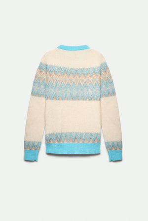 Delon Jacquard Allover Sweater in baby alpaca, cashmere and silk