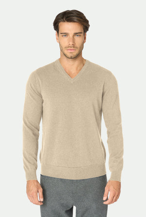 Jersey de cuello de pico Simone de cachemira de lujo