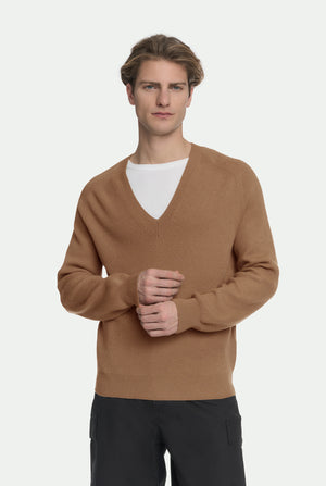 Jersey de cuello de pico de cachemira