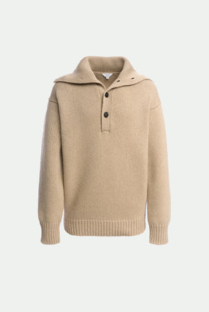 Maglia collo alto in cammello