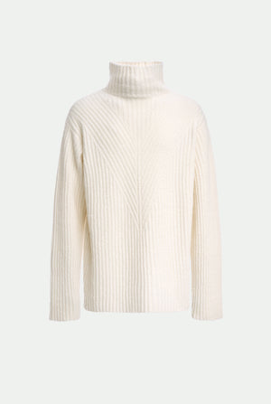 Maglia collo alto in misto cashmere seta