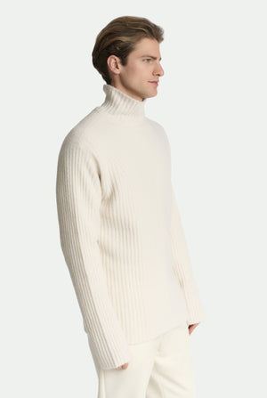 Jersey de cuello alto de mezcla de cachemira y seda