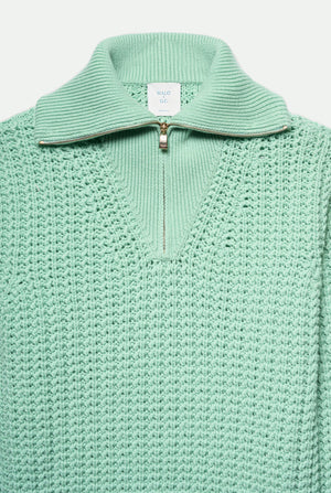 Belmondo Chain Stitch Half zip in cashmere
