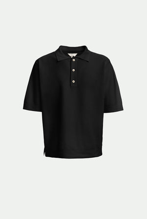 Polo piqué en laine vierge et soie