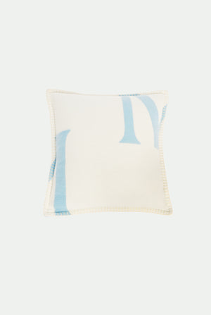 Cuscino monogram in cashmere e lana vergine