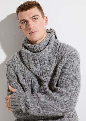 Sciarpa in cashmere unisex nel colore grigio