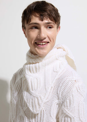 Sciarpa in cashmere unisex nel colore bianco